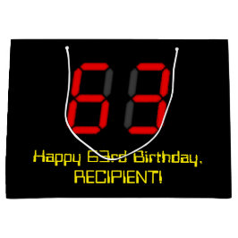 63e verjaardag: Red Digital Clock Style "63" + naa Groot Cadeauzakje