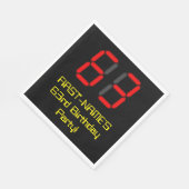 63e verjaardag: Red Digital Clock Style "63" + naa Servet (Hoek)