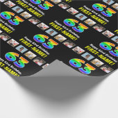 63e verjaardag: Regenboog "63"; Aangepaste foto's  Cadeaupapier (Hoek)