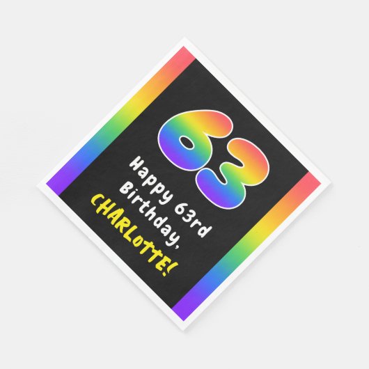 63e verjaardag: Regenboogspectrum # 63, Aangepaste Servet (Hoek)