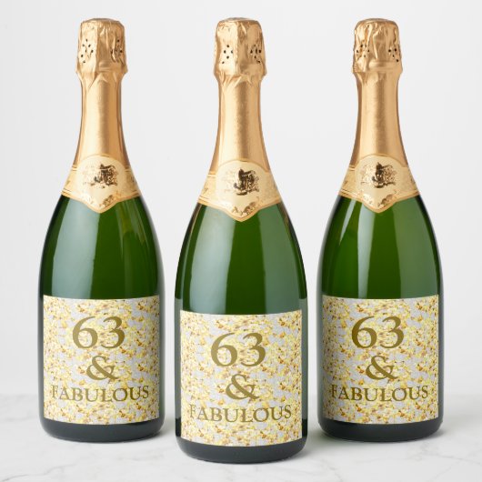 63e verjaardag sparkling wijnetiket (Flessen)