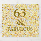 63e verjaardag sparkling wijnetiket (Enkel label)