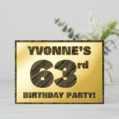 63e verjaardag van de partij — Vet, houten graan Folie Uitnodiging (Staand Voorkant)