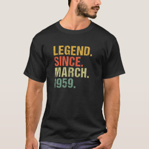 63e verjaardag vanaf maart 1959 gedurende 63 jaar t-shirt