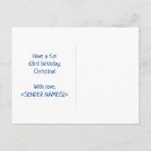 63e verjaardag: Vet, Vun, Eenvoudig, Regenboog 63 Briefkaart (Achterkant)