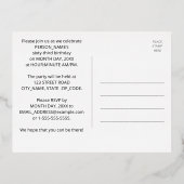 63e verjaardag: Vette, kleurrijke Fireworks-look Folie Uitnodiging Briefkaart (Achterkant)