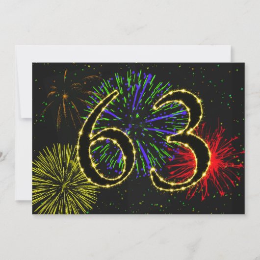 63e verjaardagsfeestje uitnodigen kaart (Voorkant)