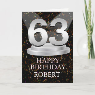 63rd Birthday Spotlights Voeg een naam toe Kaart