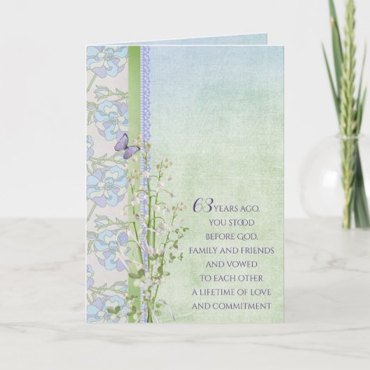 63ste Jubileum Lily van de Valley bouquet Kaart (Voorkant)