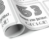 63ste verjaardag: Art Deco geïnspireerde stijl "63 Cadeaupapier (Rol Hoek)