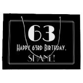 63ste verjaardag: Art Deco geïnspireerde stijl "63 Groot Cadeauzakje (Achterkant)