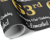 63ste verjaardag: Elegante luxe Faux Gold look # Cadeaupapier (Rol Hoek)