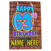 63ste verjaardag: Leuk, Urban Graffiti geïnspireer Medium Cadeauzakje (Voorkant)