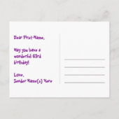 63ste verjaardag - Leuk vuurwerkpatroon + Regenboo Briefkaart (Achterkant)