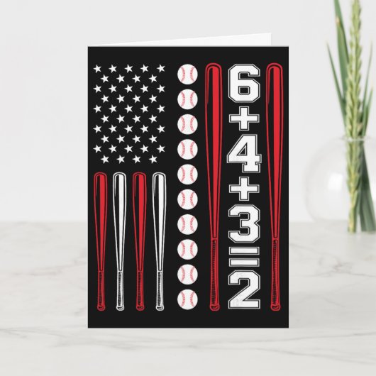 643 Sell Math Player Pitcher Boys Funny American F Kaart (Voorkant)