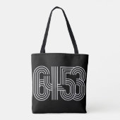 6453 Zwart-witte Canvas tas (Achterkant)