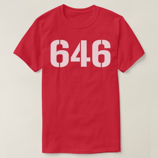 646 Witte tekst T-shirt (Design voorkant)