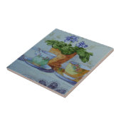 6470 Afrikaanse Violet en Teacups Tegeltje (Zijkant)