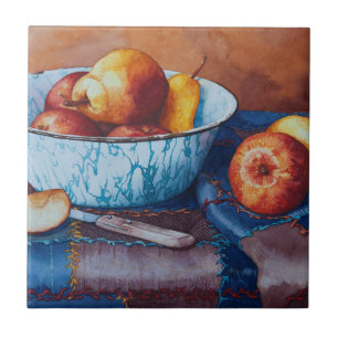 6497 Peren en toepassingen in Enamelware Bowl Tegeltje