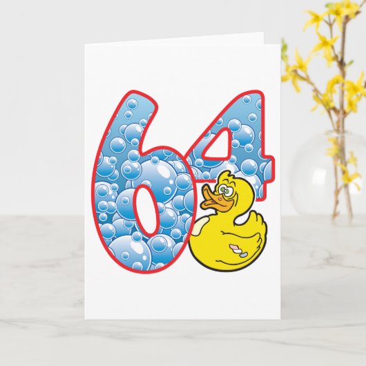 64 Age Duck Kaart (Gele Bloem)