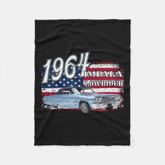 64 Impala Lowrider SS 4th of July Amerikaans Fleece Deken (Voorkant)
