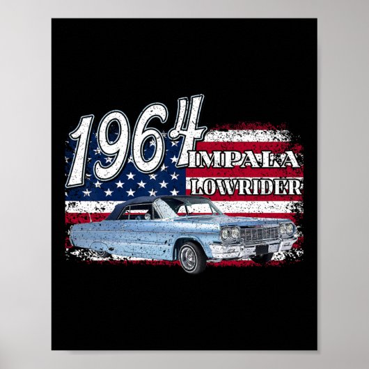 64 Impala Lowrider SS 4th of July Amerikaans Poster (Voorkant)