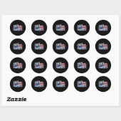 64 Impala Lowrider SS 4th of July Amerikaans Ronde Sticker (Vel)