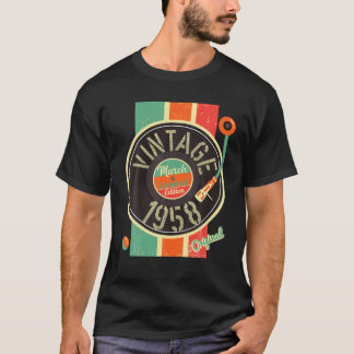 64 jaar Man 1958  Vinyl Tur T-shirt