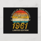 64 jaar oud 1961 Retro Geweldige 64e verjaardag ca Briefkaart (Voorkant)