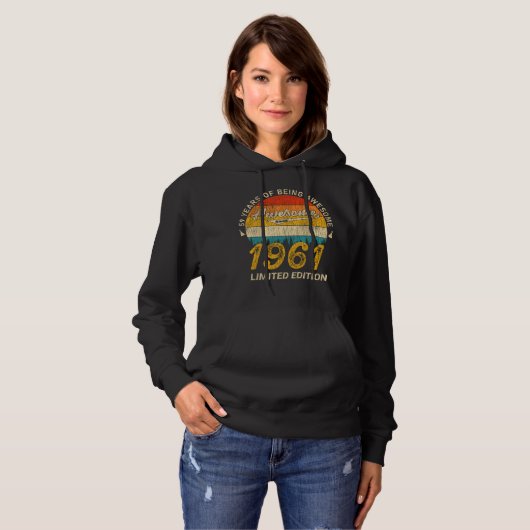 64 jaar oud 1961 Retro Geweldige 64e verjaardag ca Hoodie (Voorkant volledig)