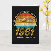 64 jaar oud 1961 Retro Geweldige 64e verjaardag ca Kaart (Gele Bloem)