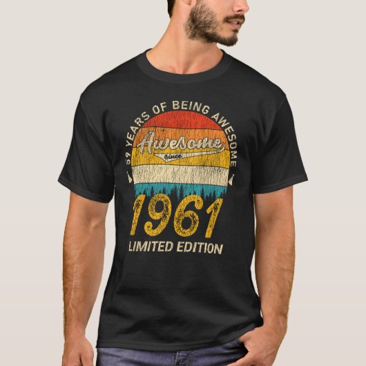 64 jaar oud 1961 Retro Geweldige 64e verjaardag ca T-shirt (Voorkant)