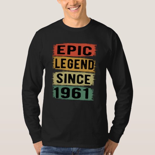 64 jaar oud Bday 1961 Epic Legend 64e verjaardag T-shirt (Voorkant)