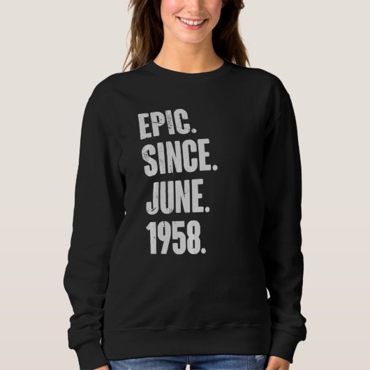 64 jaar oude 64e verjaardag epic sinds juni 1958 trui (Voorkant)