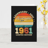 64 jaar oude Bday 1961 Geweldige 64e verjaardagsca Kaart (Gele Bloem)