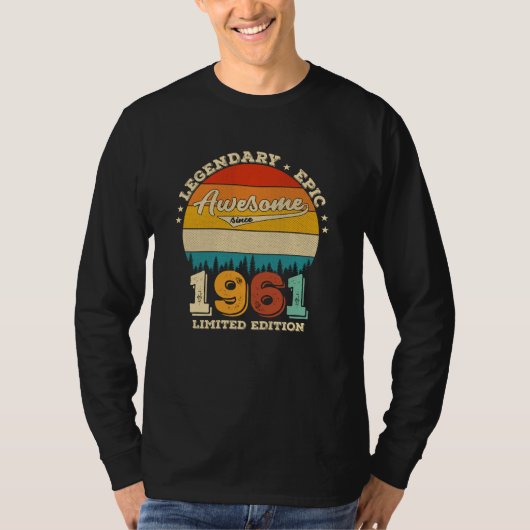 64 jaar oude Bday 1961 Geweldige 64e verjaardagsca T-shirt (Voorkant)