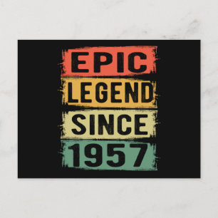 64 jaar oude dag 1957 Epic Legend 65th Birthday Briefkaart