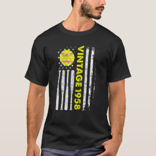 64 jaar oude Vintage 1958 Amerikaanse vlag 64e geb T-shirt