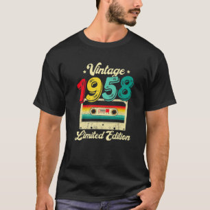 64 jaar oude Vintage 1958 Cassettebandje 64e geboo T-shirt