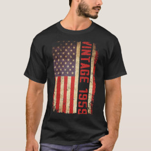 64 jaar oude Vintage 1959 Amerikaanse vlag 64e geb T-shirt