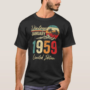64 jaar oude Vintage januari 1959 64e verjaardag T-shirt