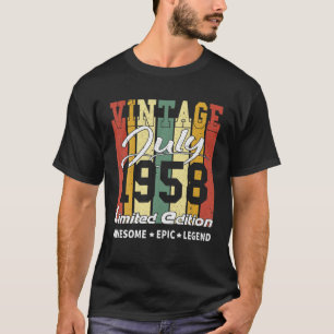 64 jaar Oude Vintage juli 1958 Limited Edition 64T T-shirt