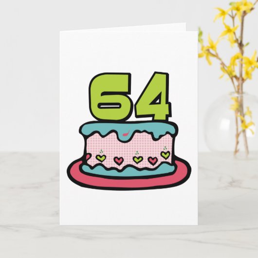 64 jaar oude vogelbeker kaart (Gele Bloem)