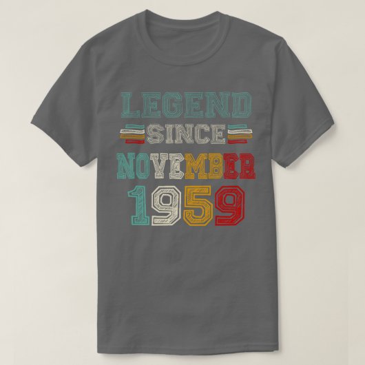 64 jaar oudSinds november 1959 64e verjaardag T-shirt (Design voorkant)