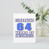 64 jaar van ontzagwekkende schoonheid briefkaart (Staand voorkant)