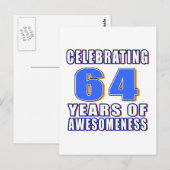 64 jaar van ontzagwekkende schoonheid briefkaart (Voorkant / Achterkant)