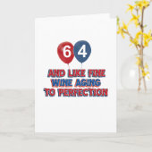 64 jaar verjaardagscadeau ideeën kaart (Gele Bloem)