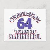 64 jarige Design Briefkaart (Voorkant)