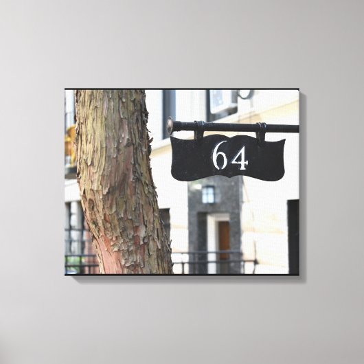 64 New York City Brownstone Upper West Side NYC Canvas Afdruk (Voorkant)
