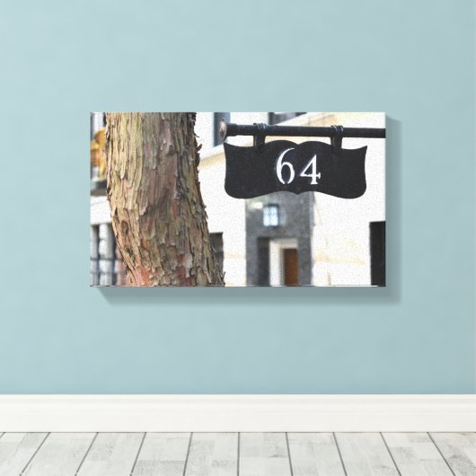 64 New York City Brownstone Upper West Side NYC Canvas Afdruk (Insitu (Houten vloer))